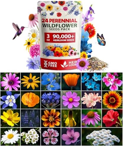 HOME GROWN 24 Wildflower Variety Mix 90,000+ Flower Seeds 3 oz by HOMEGROWN