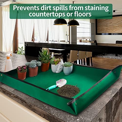 Extra Large Repotting Mat for House Plants Transplanting and Dirt Control Portable Potting Tray Waterproof Potting Mat for Indoor Plants Succulent Gardening Mat Plant Gift for Plant Lovers - Image 3