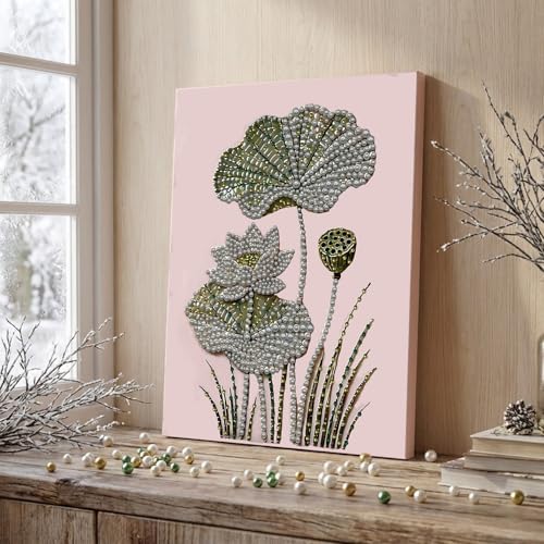 DIY Pearl Painting with Frame, Creative Design, Handmade Stress-Relieving Home Wall Decoration, Includes Frame and Tools-Flowers-3 - Image 2