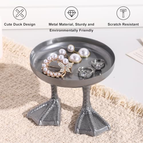 Duck Cute Jewelry Dish Tray. Ring Holder Dish Tray. Small Trinket Dish Tray.Jewelry Bowl.Silver. - Image 3