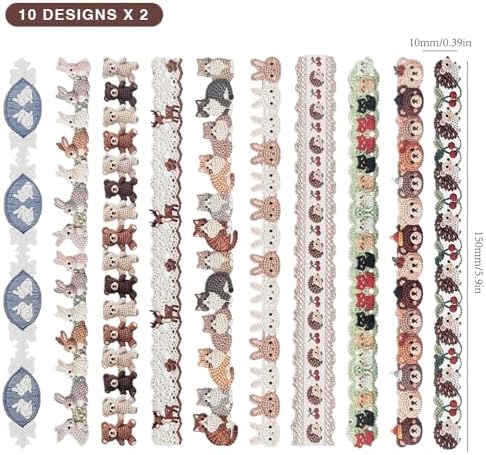 20Pcs Vintage Stickers,Aesthetic Long Strip Paper Border Decorative Sticker for Adult Card Making Letters Planner Scrapbooking Journaling Junk Journal Water Bottles Art Craft,Knitting Cute Pet - Image 2