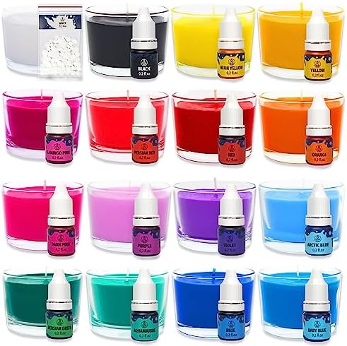 Liquid Candle Dye for Soy Candle Making – 16 Colors Wax Coloring Set - Image 2