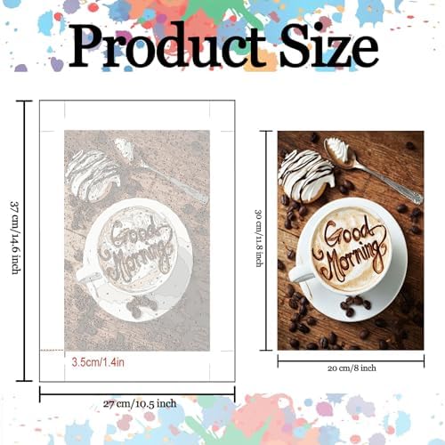 Coffee Latte 6 Pcs Adults Paint By Numbers Kits Brown Tone Coffee Art for Beginners DIY Acrylic Oil Number Painting Kits for Adults Paint by Acrylic on Canvas for Latte Lover 8x12 Inch Frameless - Image 3