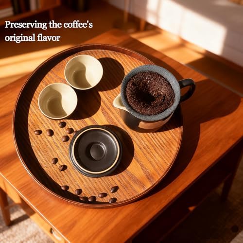 Pour Over Coffee Dripper, Reusable Ceramic Coffee Filter - Portable Single Serve Coffee Maker, Porcelain Slow Filter Cone Dripper for Travel Camping Office Home Brewing - Image 4