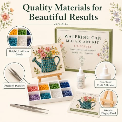 Mosaic Art Kit for Adults, DIY Garden Craft with Beads，Hummingbird - Image 5