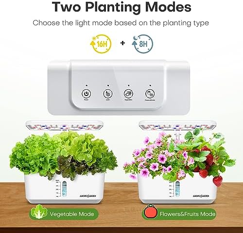Ahopegarden Indoor Garden Hydroponics Growing System: 10 Pods Kit with LED - Image 6
