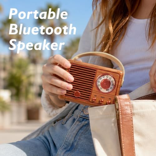 Dosmix Retro Bluetooth Speaker,Vintage Decor,Small Gift for Women Men Teens - Image 6
