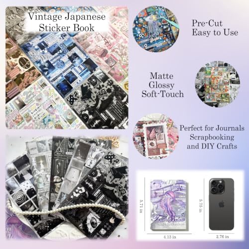 Japanese Sticker Book for Scrapbooking Supplies, Journal Stickers for Girls - Image 3