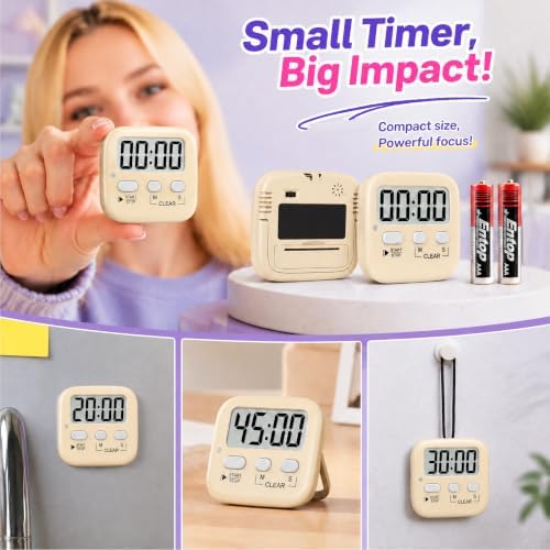 Antonki 2 Pack Digital Timer for Kids Classroom Kitchen Timers for Cooking - Image 5