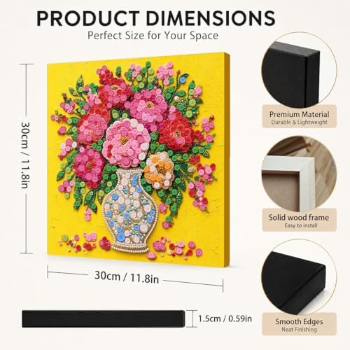 Framed Button Art Kit 11.8" DIY Mosaic Craft for Adults(Wave Dolphin) - Image 2