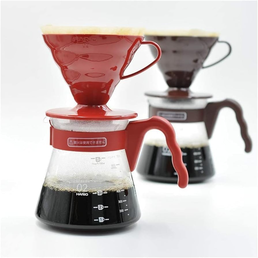 HARIO V60 Pour Over Coffee Starter Set, Size 02, Red - Image 4