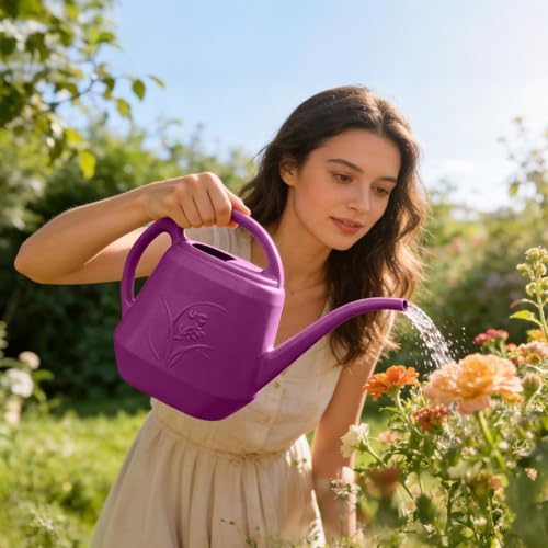 Plastic Watering Can - 1/2 Gallon - Rose Red - Image 5