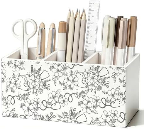 Nurse Floral Pen Pencil Holder for Desk, Nurse Appreciation Gifts by Unknown