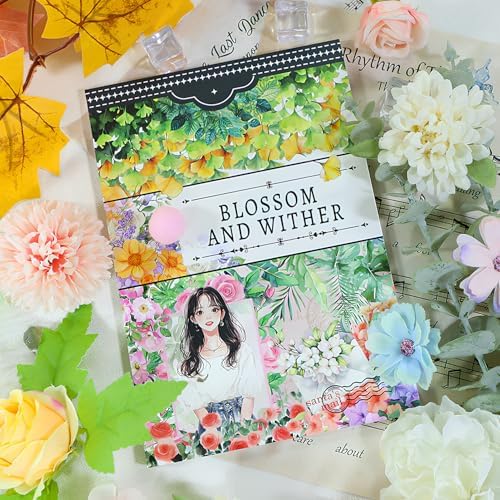 Snycler Sticker Book - 20 Sheets Vintage PET Stickers for Scrapbooking, Junk Journaling, Ephemera, and Decorative Crafts-Blossom and Winter - Image 2