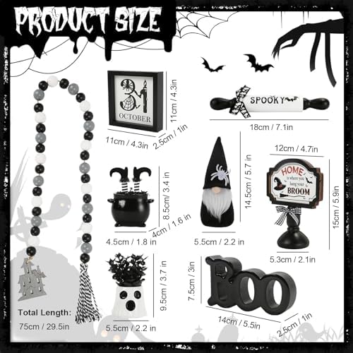Halloween Decorations for Home Office 8PCS Farmhouse Tiered Tray Decor - Image 5