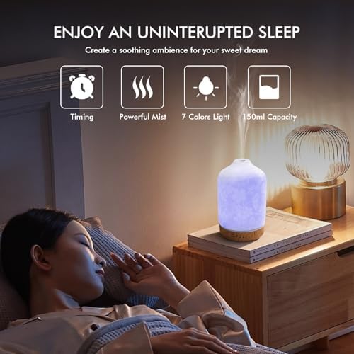 Essential Oil Diffuser Diffuser -Aromatherapy Diffuser for Essential Oils with Timer and 7 Colors LED Light Ultrasonic Diffuser with Auto Shut-Off, Home Office Decor&Gift (Blossom-150ml) - Image 3