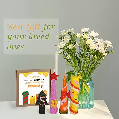 Bingfuego Beeswax Candle Making Kit for Beginners-12 Beeswax Sheets for Candle Making Rolling Kits, Natural Beeswax Candle Making Kit (Classic Color, 8 x 8 inch) - Image 6