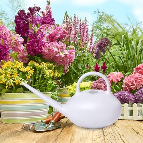ZXJ Small Plastic Watering Can - 1/4 Gallon - for Home Plant Garden - White - Image 4