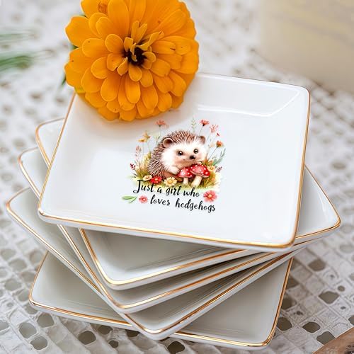 Hedgehog Jewelry Ring Holder Dish Tray, Gifts For Women Teens Girls, Hedgehog Lovers Themed Stuff Things Decor Merch, Home Room Ring Earrings Necklace Organizer Holder! - Image 7
