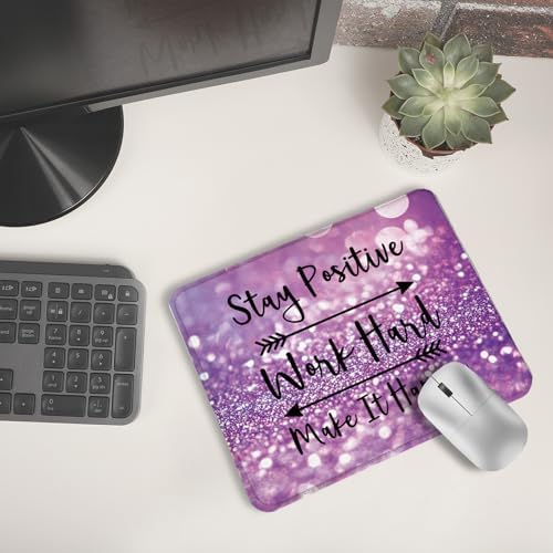 Inspirational Mouse Pad, Stay Positive Work Hard Make It Happen Motivational Positive Purple Mouse Pads Mousepad for Work Gaming Computers Laptop Desk Accessories, 9.5x7.9 Inch - Image 6