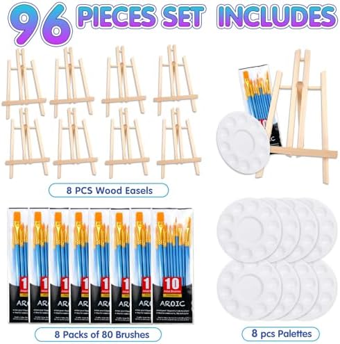 AROIC 96 PCS Painting Supplies Set with Easels - Image 2
