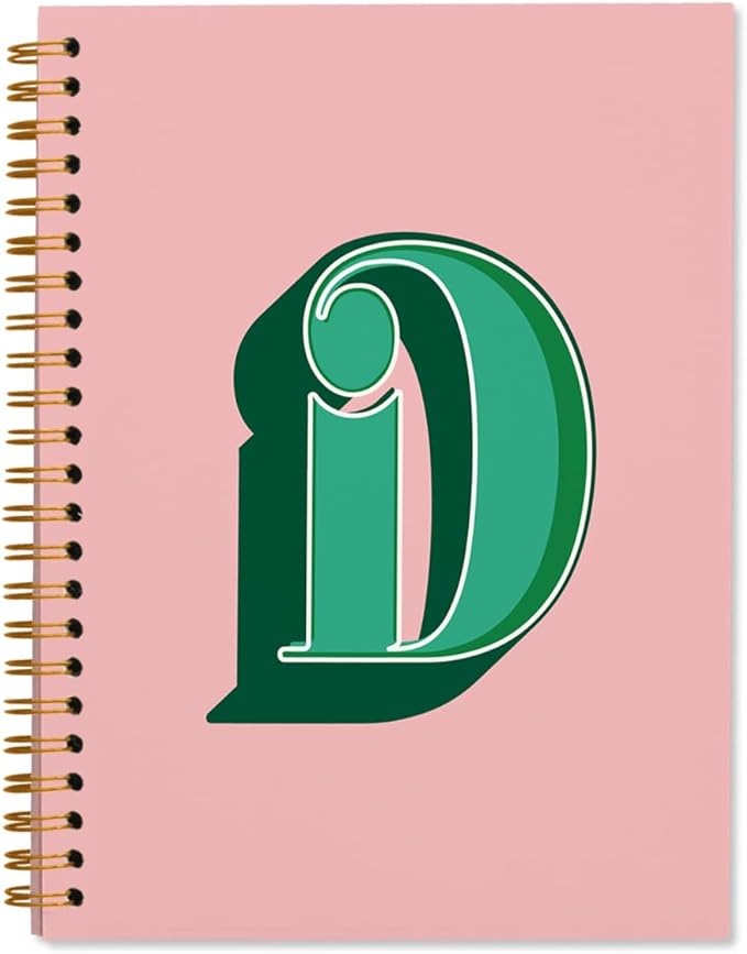 ShowDraven Vintage Initial Letter D Notebook, Personalized Gifts Notebook, Custom Notebook Journals for Writing, Customized Gifts, Monogrammed Gifts for Women, Hardcover Spiral Notebook 5.5 x 8.3