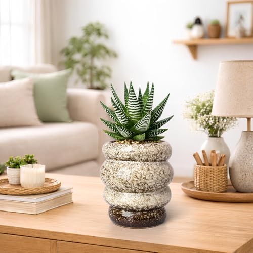 5 inch Ceramic Plant Pot - Flower Pot for Indoor Plants with Drainage Hole - Image 7