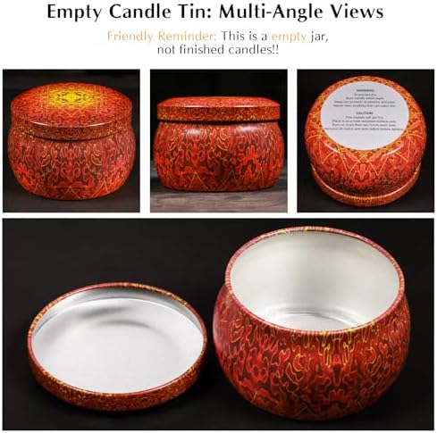 Domivirgo 24 Empty Candle Tins 4.5 oz with Lids - Simple Candle-Making Kit, Includes Wicks, Holders & Stickers, Multi-Purpose Storage Containers for Crafts & Small Items - Image 3