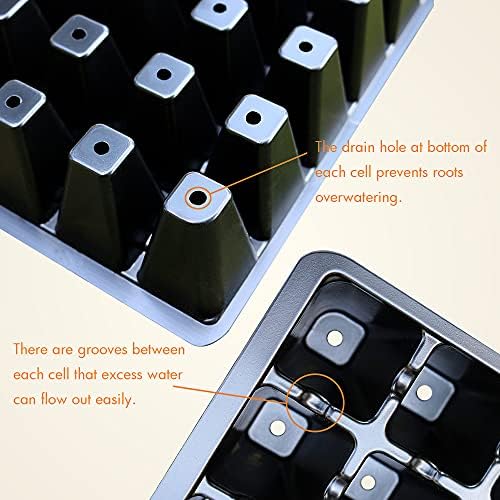 Gardzen Seed Starter Tray, 5 Pack Smiling Face Plant Germination Trays with Total 350-Cell, Seed Starter Kit with Humidity Vented Domes and Bases for Starting Vegetable Flower Herb Seeds 18" x 14" - Image 3