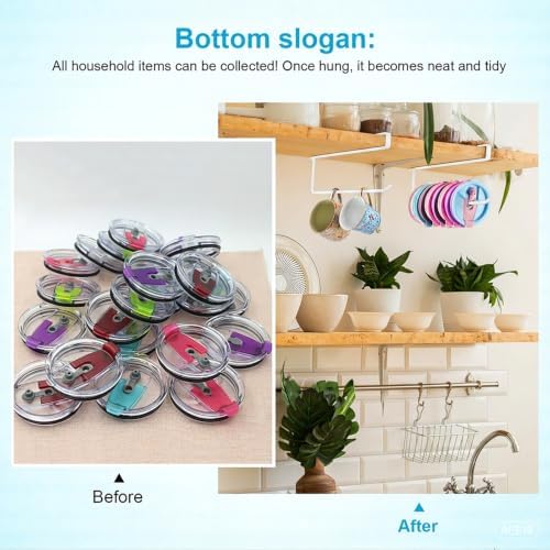 Tumbler Lid Organizer, Round Wire Fits Straw and Drink Lids White - Image 7
