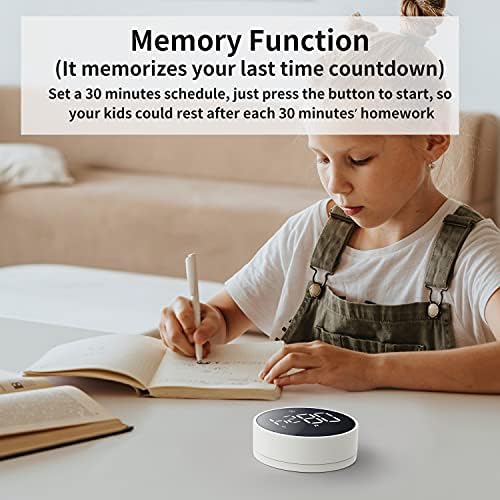 Digital Magnetic Kitchen Timer & Stopwatch with LED Display, White - Image 4