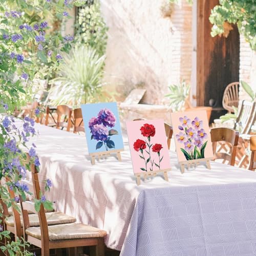Engrowtic 12 Pcs 8 x 10'' Flower Pre Drawn Canvas to Paint Pre Printed Sketched Canvas for Adult Ladies Paint Art Party Favor Board Set for Craft(Fresh Style) - Image 5