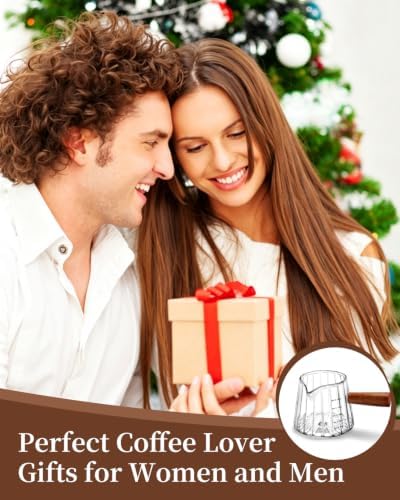 2 PCS Espresso Measuring Cup 6 Oz, Espresso Glass Cups with Wood Handle, Milk Frothing Cup, Espresso Cup for Coffee, Milk, Tea or Maple Syrup Serving - Image 3