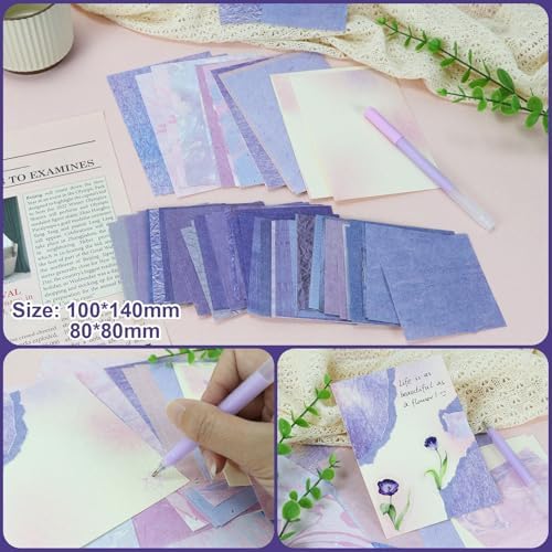 Koqye 215PCS Scrapbook Paper Pack & Junk Journal Kit (Mystic Amethyst) - Image 4