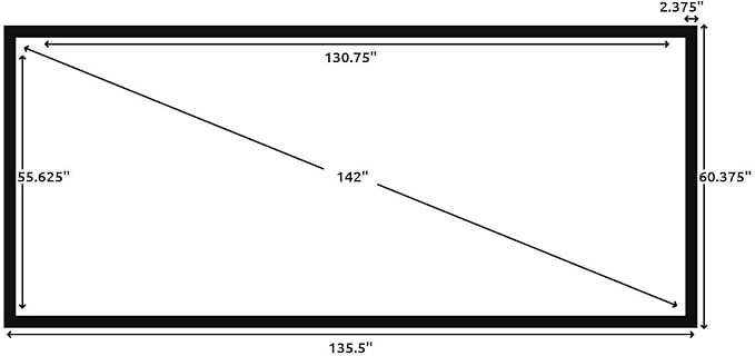 Silver Ticket Products STR Series 6 Piece Home Theater Fixed Frame 4K / 8K Ultra HD, HDTV, HDR & Active 3D Movie Projection Screen, 2.35:1 Format, 138" Diagonal, Silver Material STR-235138-S