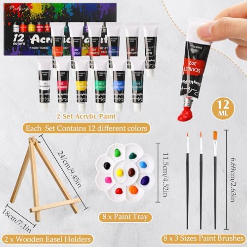 Cholemy 36 Pcs Paint and Sip Kit Gift for Adults 8''x10'',Flower Lady - Image 3