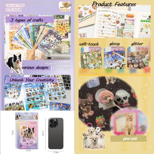 Japanese Stickers Book for Scrapbooking Supplies,Dogs Stickers for Planner - Image 6