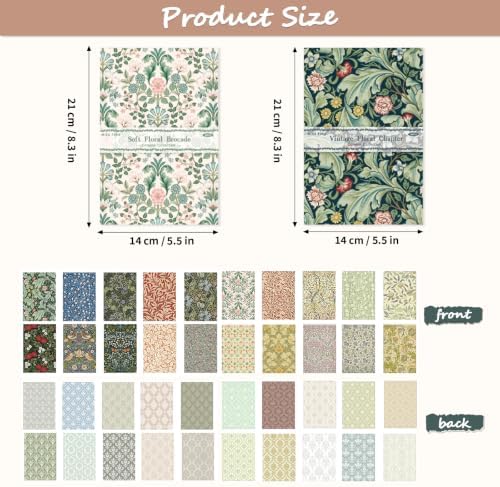 Scrapbook Paper Pack Vintage Floral Decorative Craft Paper for Junk Journal Card Making Collage Decoupage Gift Wrap DIY Album Papers Crafts - Image 2