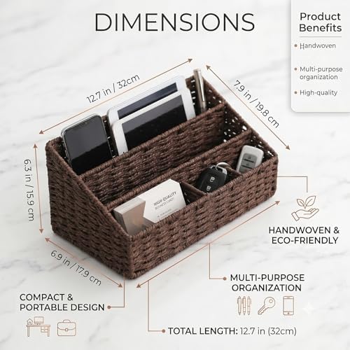 Mail Organizer Countertop, Mail Organizer, Mail Sorters, Magazine File Holder, Desk Organizer and Accessories, Dark Brown - Image 4