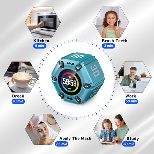 Smart FILP Pomodoro Timer 3/5/10/25/30/60min Preset, Silent & Sound Alarm - Image 4