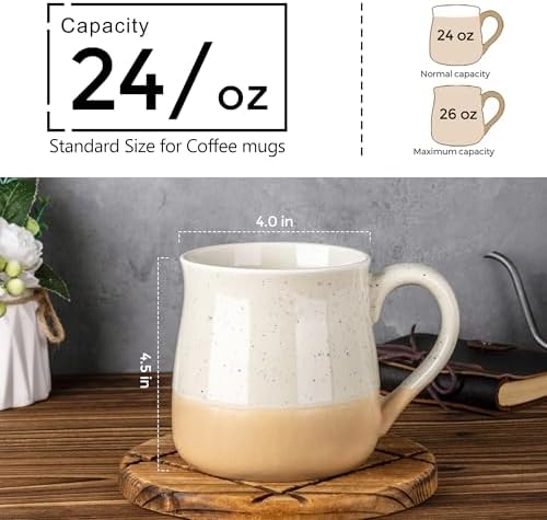 GBhome Ceramic Coffee Mugs Set of 2, 24oz Handmade Large Coffee Mugs Set - Image 2
