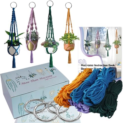 Ewparts Macrame Plant Hanger Kit with Instruction Book & Online Tutorials by Ewparts
