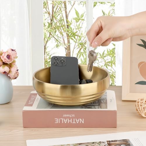 7.4 Inch Key Bowl for Entryway Table,Gold Decorative Bowl for Keys - Image 5