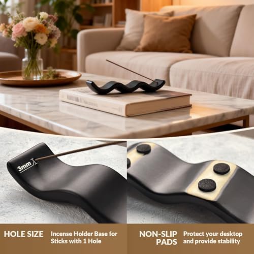 Home Ceramic Incense Holder with ash Catcher with 1 Hole (3mm)-Table Decor - Image 4