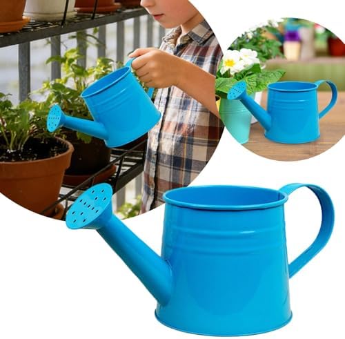 Small Watering Can, 1L Metal Flower Garden Watering Can, Gardening Tool Accessories for Outdoor Indoor Plants Lawn (Blue) - Image 6