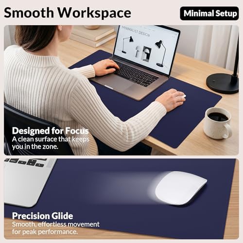 AFIING Desk Mat, Blue, 31.5" x 17", Cork Desk Pad Protector - Image 4