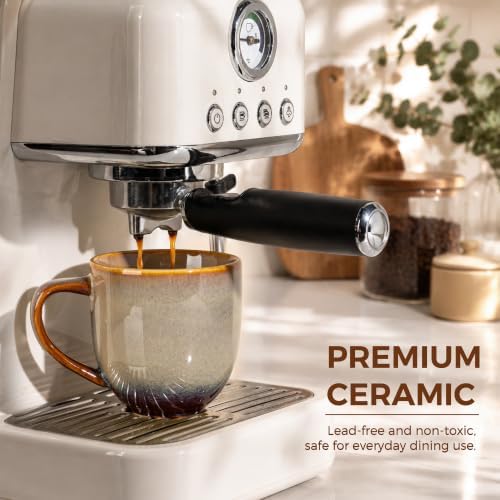 theterra Ceramic Coffee Mugs Set of 6, 12 oz Coffee Cups with Handle - Image 5