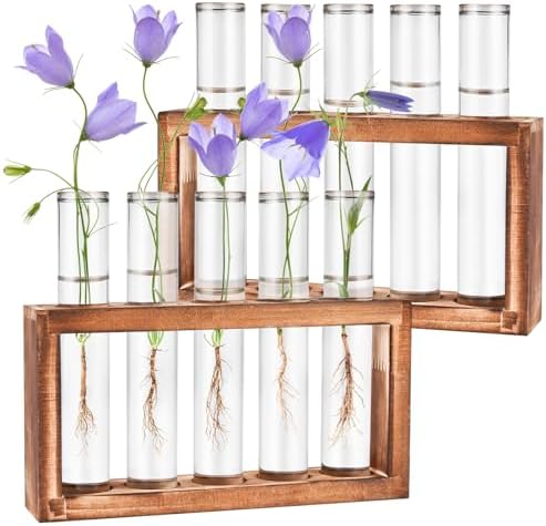 Tigvio 2pcs Desktop Glass Plant Propagation Station (10 Tubes) by Tigvio