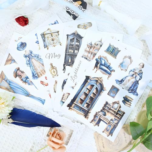 Snycler Sticker Book - 20 Sheets Vintage PET Stickers for Scrapbooking, Junk Journaling, Ephemera, and Decorative Crafts-The Castle - Image 4