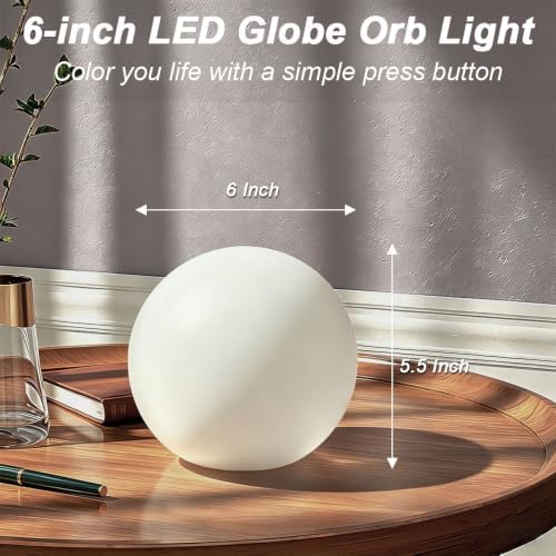 LED Globe Orb Light, 6-in LED Light Up Ball, Cordless Glowing Orb for Kids - Image 7